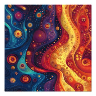Farbenfrohe psychedelische Abstrakte Kunst Fotodruck