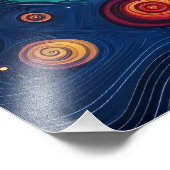 Farbenfrohe psychedelische Abstrakte Kunst Fotodruck (Ecke)