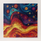 Farbenfrohe psychedelische Abstrakte Kunst Puzzle (Horizontal)