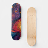 Farbenfrohe psychedelische Abstrakte Kunst Skateboard (Vorderseite)