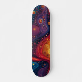 Farbenfrohe psychedelische Abstrakte Kunst Skateboard (Vorne)
