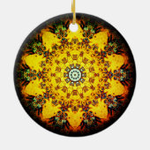 Farbenfrohe psychedelische abstrakte Muster Keramik Ornament (Hinten)