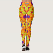 Farbenfrohe psychedelische abstrakte Muster Leggings (Rückseite)