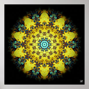 Farbenfrohe psychedelische abstrakte Muster Poster