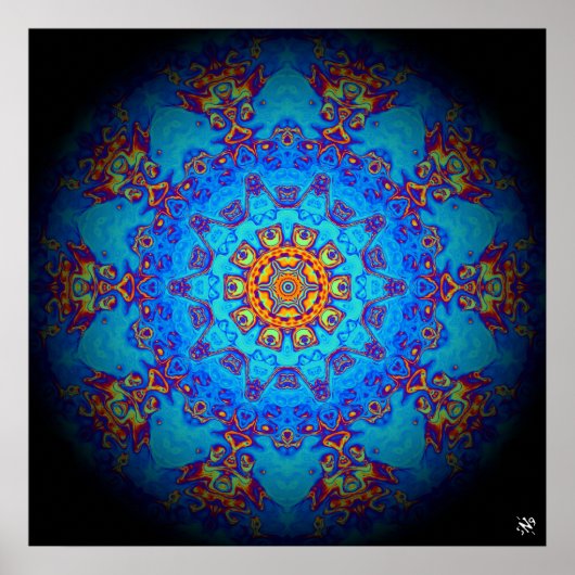 Farbenfrohe psychedelische abstrakte Muster Poster (Vorne)
