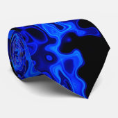 Farbenfrohe psychedelische Blue Krawatte (Gerollt)