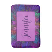 Farbenfrohe psychedelische Blume Abstrakter Frakta Badematte (Vorderseite Vertikal)
