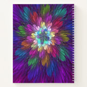 Farbenfrohe psychedelische Blume Abstrakter Frakta Notizblock (Rückseite)