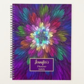 Farbenfrohe psychedelische Blume Abstrakter Frakta Planer (Vorderseite)