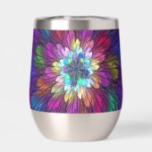 Farbenfrohe Psychedelische Blume Abstraktes Frakta (Rückseite)