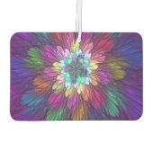 Farbenfrohe Psychedelische Blume Abstraktes Frakta Autolufterfrischer (Rückseite)