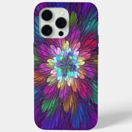 Farbenfrohe Psychedelische Blume Abstraktes Frakta Case-Mate iPhone Hülle (Rückseite)
