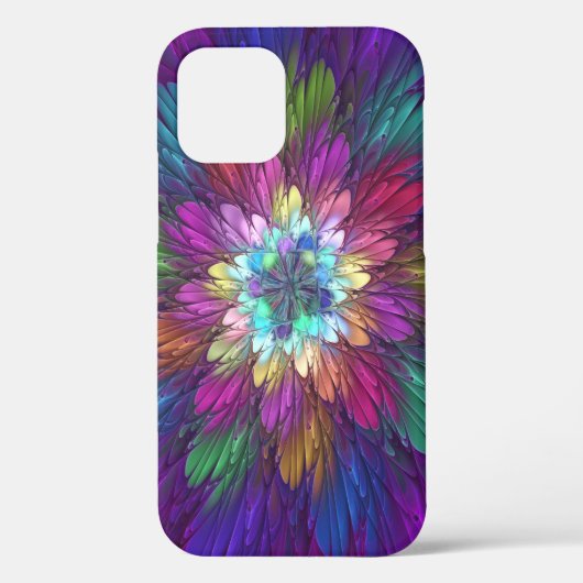 Farbenfrohe Psychedelische Blume Abstraktes Frakta Case-Mate iPhone Hülle (Rückseite)