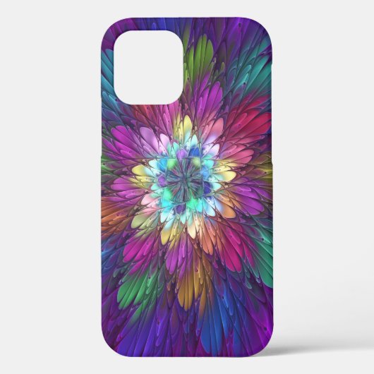 Farbenfrohe Psychedelische Blume Abstraktes Frakta Case-Mate iPhone Hülle (Rückseite)