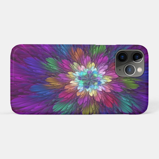 Farbenfrohe Psychedelische Blume Abstraktes Frakta Case-Mate iPhone Hülle (Rückseite (Horizontal))