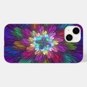 Farbenfrohe Psychedelische Blume Abstraktes Frakta Case-Mate iPhone Hülle (Rückseite (Horizontal))