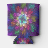 Farbenfrohe Psychedelische Blume Abstraktes Frakta Dosenkühler (Vorderseite)