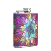 Farbenfrohe Psychedelische Blume Abstraktes Frakta Flachmann (Rechts)