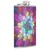 Farbenfrohe Psychedelische Blume Abstraktes Frakta Flachmann (Rechts)