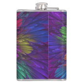 Farbenfrohe Psychedelische Blume Abstraktes Frakta Flachmann (Rückseite)