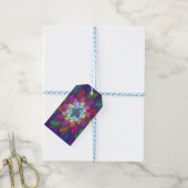 Farbenfrohe Psychedelische Blume Abstraktes Frakta Geschenkanhänger (Mit Garn)