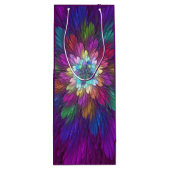 Farbenfrohe Psychedelische Blume Abstraktes Frakta Geschenktüte Für Weinflaschen (Rückseite)
