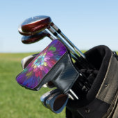 Farbenfrohe Psychedelische Blume Abstraktes Frakta Golf Headcover (In Situ)