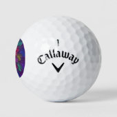 Farbenfrohe Psychedelische Blume Abstraktes Frakta Golfball (Logo)