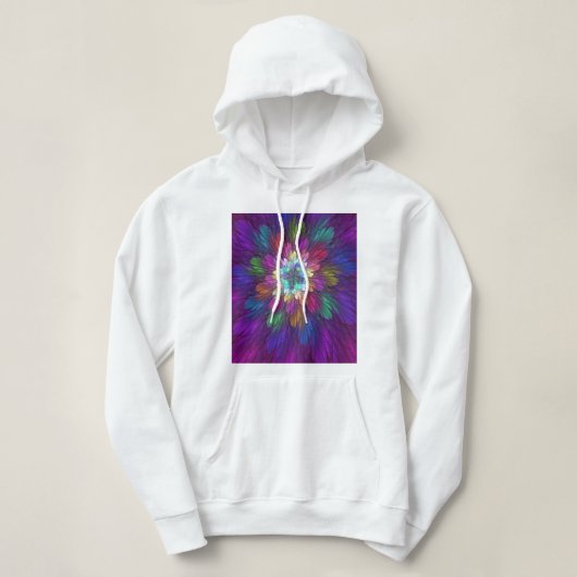 Farbenfrohe Psychedelische Blume Abstraktes Frakta Hoodie (Design vorne)