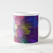 Farbenfrohe Psychedelische Blume Abstraktes Frakta Jumbo-Tasse (Rechts)