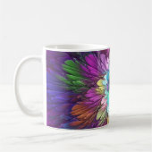 Farbenfrohe Psychedelische Blume Abstraktes Frakta Kaffeetasse (Links)