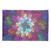 Farbenfrohe Psychedelische Blume Abstraktes Frakta Kissenbezug (Rückseite)