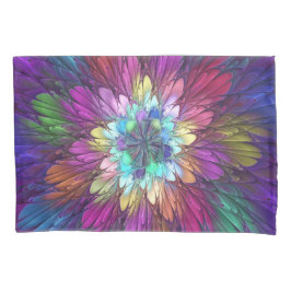 Farbenfrohe Psychedelische Blume Abstraktes Frakta Kissenbezug