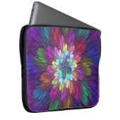 Farbenfrohe Psychedelische Blume Abstraktes Frakta Laptopschutzhülle (Vorne Rechts)