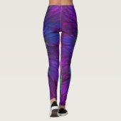 Farbenfrohe Psychedelische Blume Abstraktes Frakta Leggings (Rückseite)