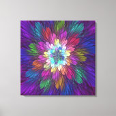 Farbenfrohe Psychedelische Blume Abstraktes Frakta Leinwanddruck (Vorderseite)