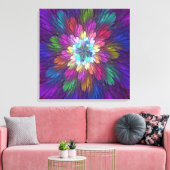 Farbenfrohe Psychedelische Blume Abstraktes Frakta Leinwanddruck (Insitu (Wohnzimmer))