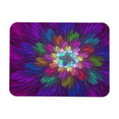Farbenfrohe Psychedelische Blume Abstraktes Frakta Magnet (Horizontal)
