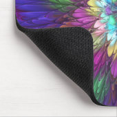Farbenfrohe Psychedelische Blume Abstraktes Frakta Mousepad (Ecke)