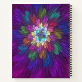 Farbenfrohe Psychedelische Blume Abstraktes Frakta Notizblock (Rückseite)