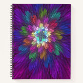 Farbenfrohe Psychedelische Blume Abstraktes Frakta Notizblock (Vorderseite)