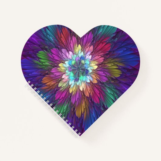 Farbenfrohe Psychedelische Blume Abstraktes Frakta Notizblock (Vorderseite)