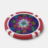 Farbenfrohe Psychedelische Blume Abstraktes Frakta Pokerchips (Einzeln)