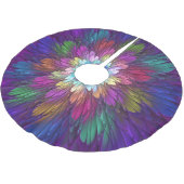 Farbenfrohe Psychedelische Blume Abstraktes Frakta Polyester Weihnachtsbaumdecke (Schrägansicht)