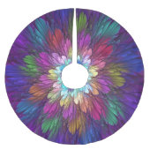 Farbenfrohe Psychedelische Blume Abstraktes Frakta Polyester Weihnachtsbaumdecke (Vorderseite)