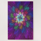 Farbenfrohe Psychedelische Blume Abstraktes Frakta Puzzle (Vertikal)