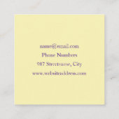 Farbenfrohe Psychedelische Blume Abstraktes Frakta Quadratische Visitenkarte (Rückseite)