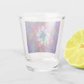 Farbenfrohe Psychedelische Blume Abstraktes Frakta Schnapsglas (Rückseite)