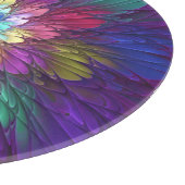 Farbenfrohe Psychedelische Blume Abstraktes Frakta Schneidebrett (Ecke)
