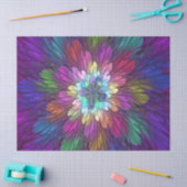 Farbenfrohe Psychedelische Blume Abstraktes Frakta Seidenpapier (Basteln)